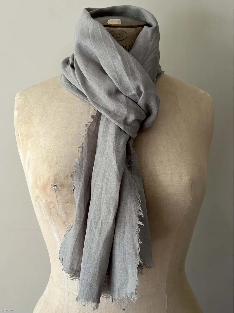 grey linen scarf