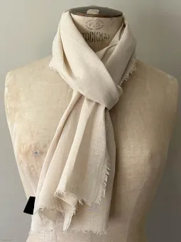 echarpe lin beige