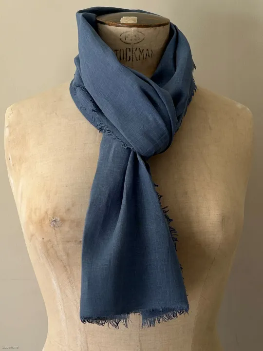 navy linen scarf