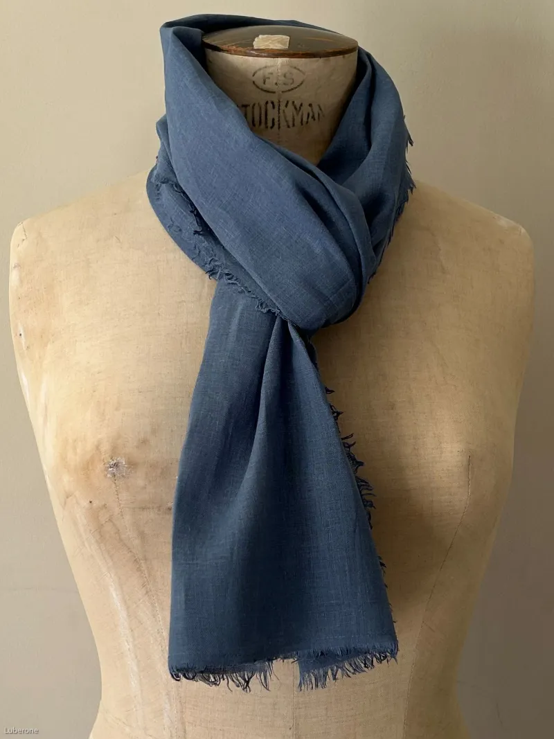 navy linen scarf
