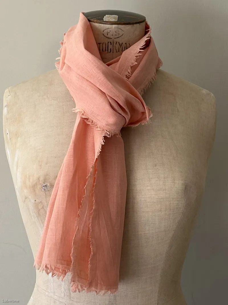 salmon linen scarf