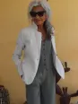 veste en lin pour femme coupe droite élégante