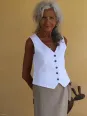 gilet en lin pour femme blanc style tendance et casual