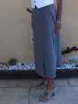 taupe linen skirt (side view)