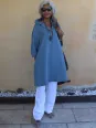 Robe trapèze en lin gris vue de face