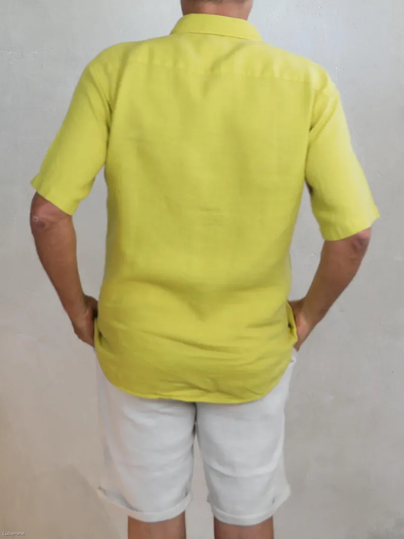 chemise-lin-homme-manches-courtes-jaune-dos