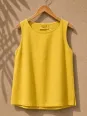 Top en lin femme jaune sans manches Lauris sur cintre – 100% lin