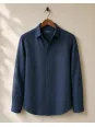 Chemise en lin homme marine manches longues – Bonnieux – Sur cintre
