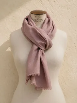 Brown 100% linen scarf on mannequin