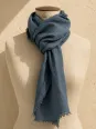 Green 100% linen scarf on mannequin