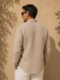 Chemise en lin homme beige manches longues Bonnieux vue de dos