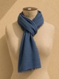 Navy 100% linen scarf on mannequin