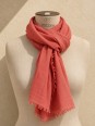 Ochre 100% linen scarf on mannequin
