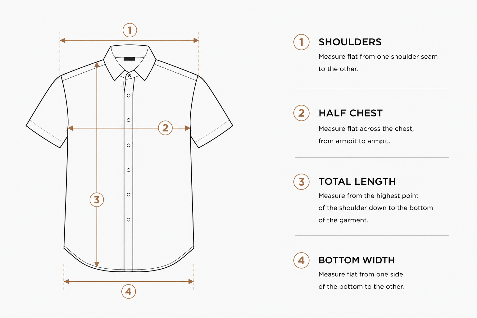 Men's Short Sleeve Shirt Size Guide