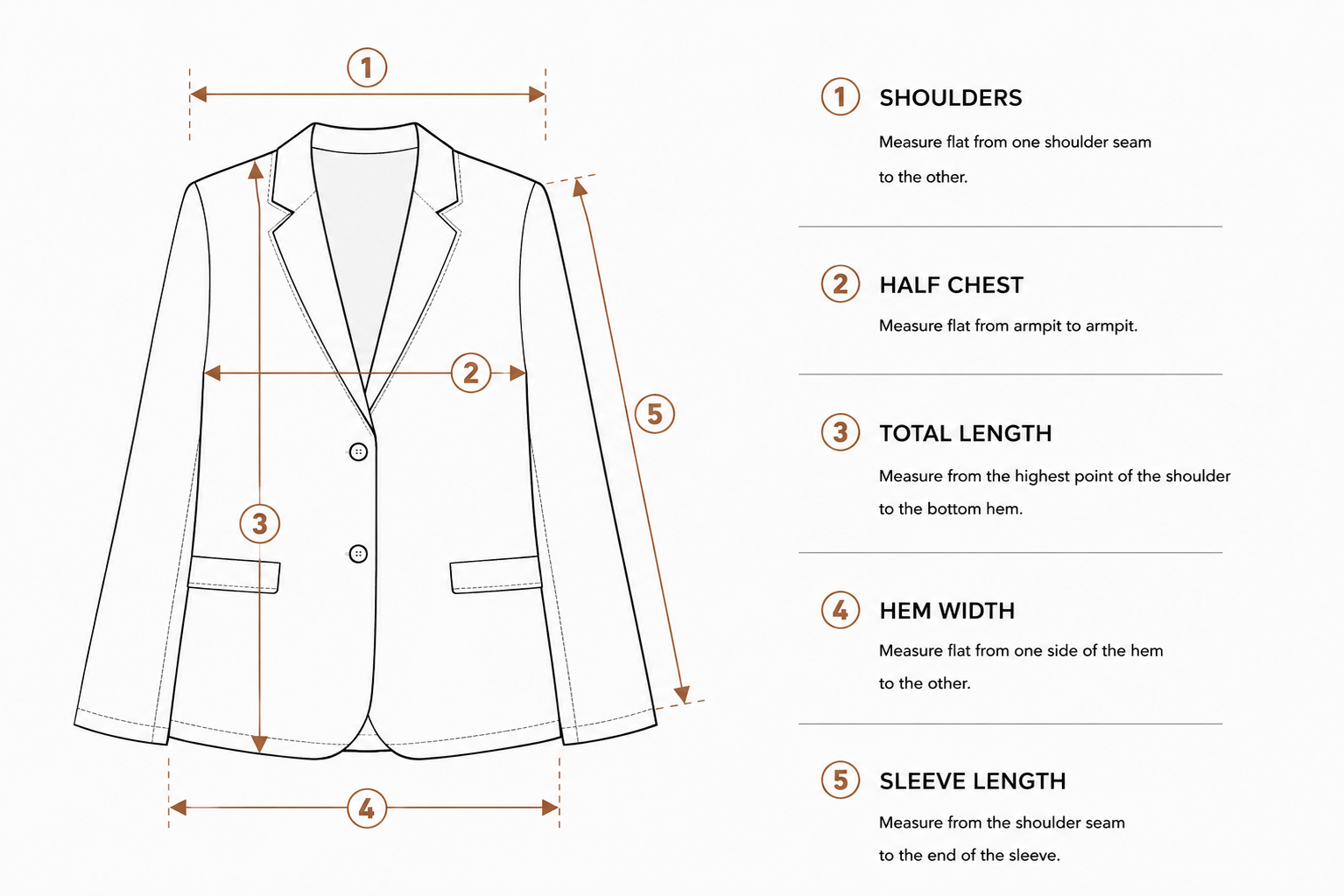 Size guide women’s linen jacket