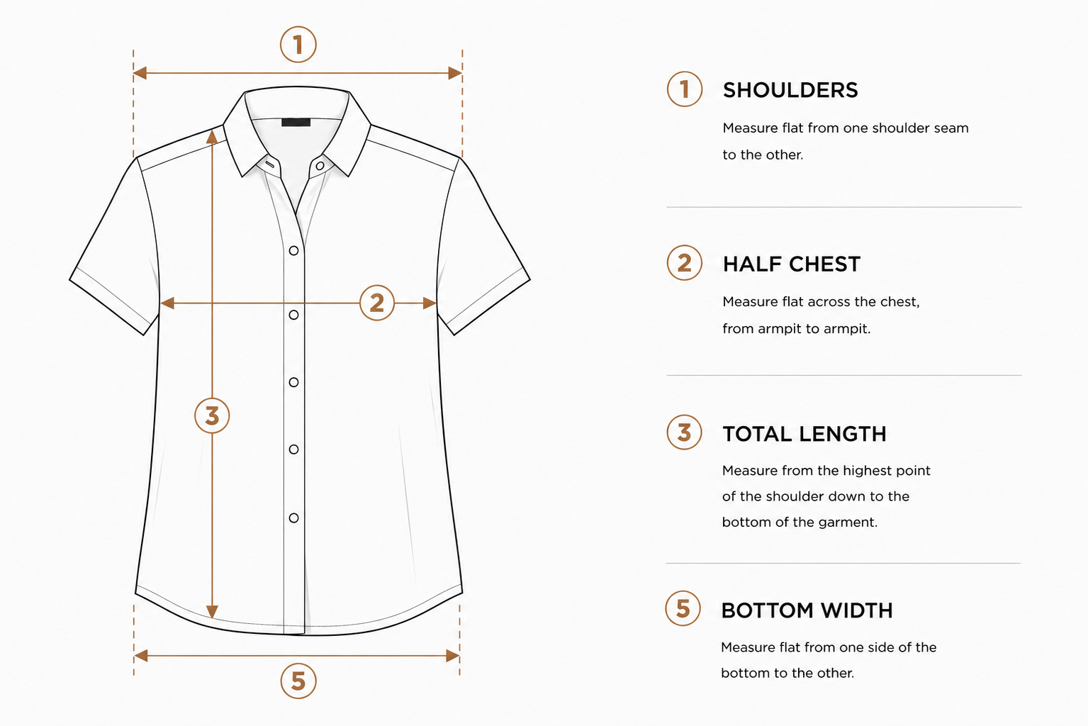 Women's Short Sleeve Shirt Measurement Guide